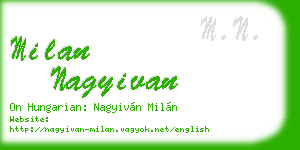 milan nagyivan business card